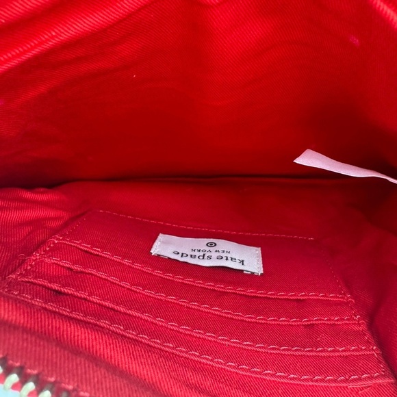 Kate Spade Going to Target Red & White Oversized Beaded Clutch Bag - Picture 5 of 10